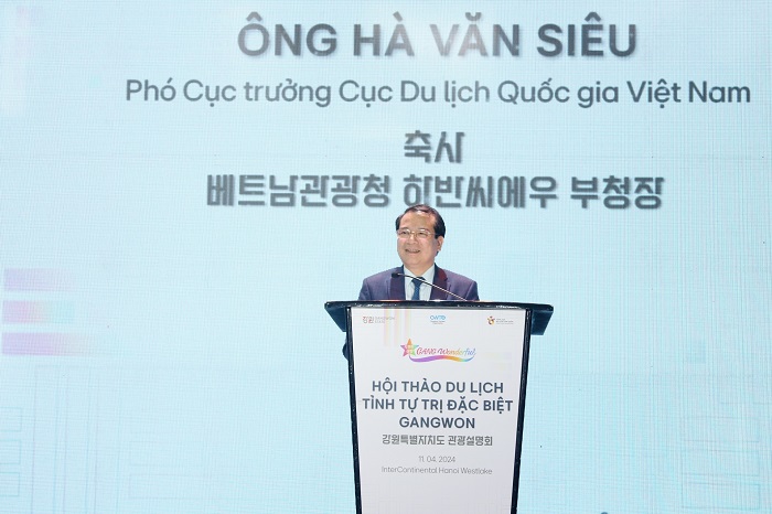Phó Cục trưởng Cục Du lịch quốc gia Việt Nam Hà Văn Siêu phát biểu tại Hội nghị